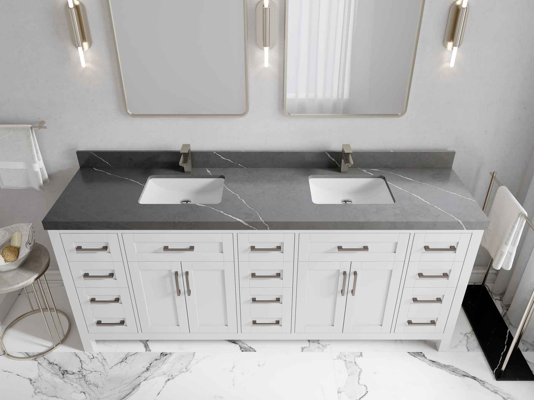Cambridge 80 in. W x 22 in. D Double Sink Bathroom Vanity - Willow Bath and Vanity