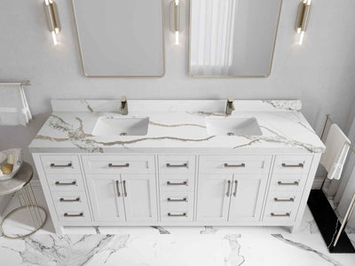 Cambridge 80 in. W x 22 in. D Double Sink Bathroom Vanity - Willow Bath and Vanity