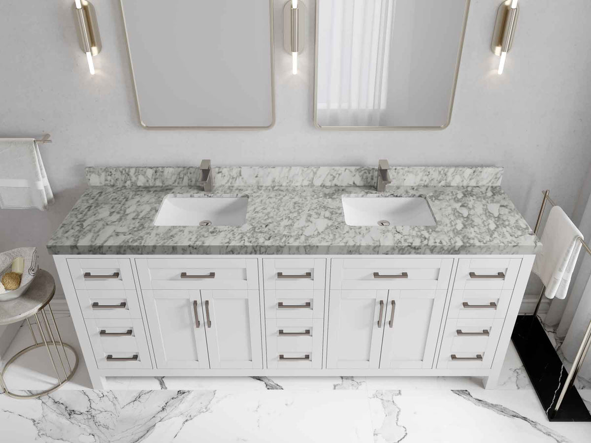 Cambridge 80 in. W x 22 in. D Double Sink Bathroom Vanity - Willow Bath and Vanity