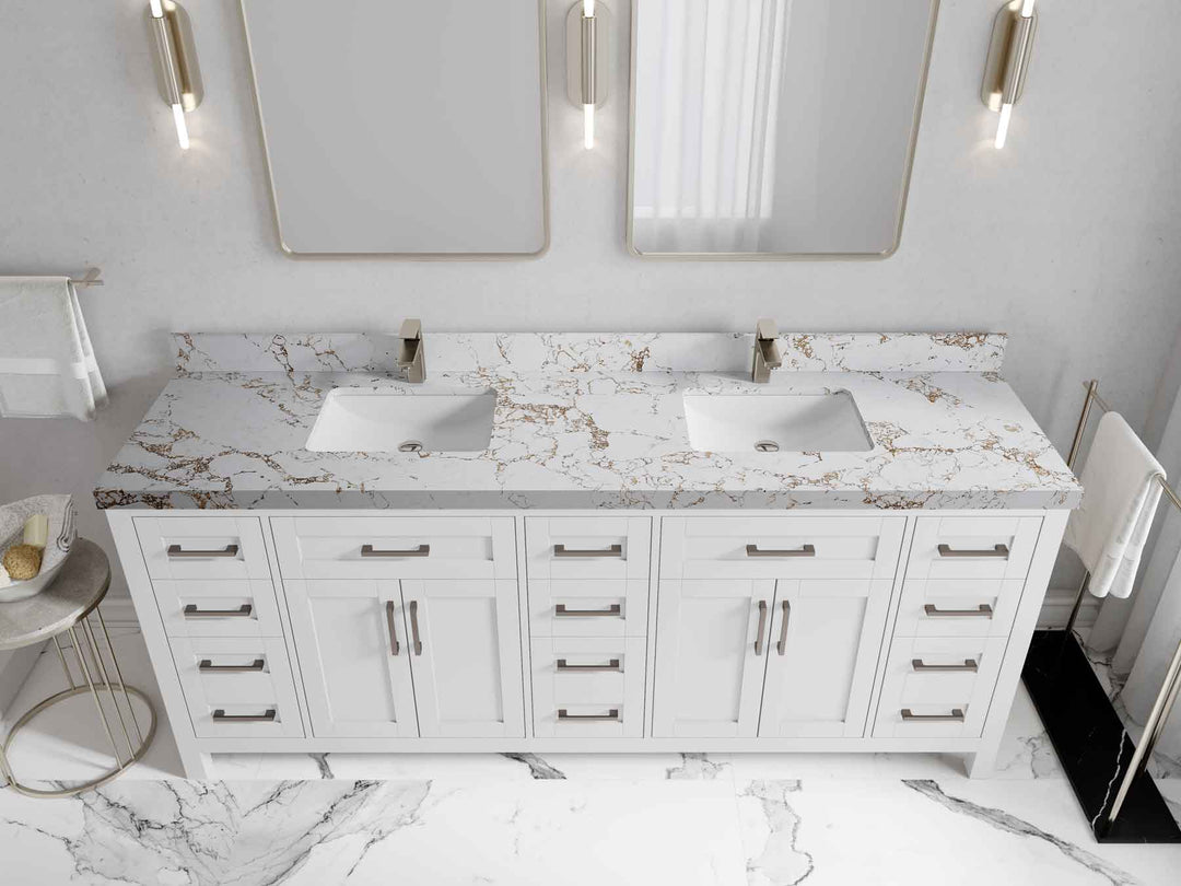 Cambridge 80 in. W x 22 in. D Double Sink Bathroom Vanity - Willow Bath and Vanity