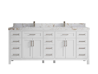 Cambridge 80 in. W x 22 in. D Double Sink Bathroom Vanity - Willow Bath and Vanity