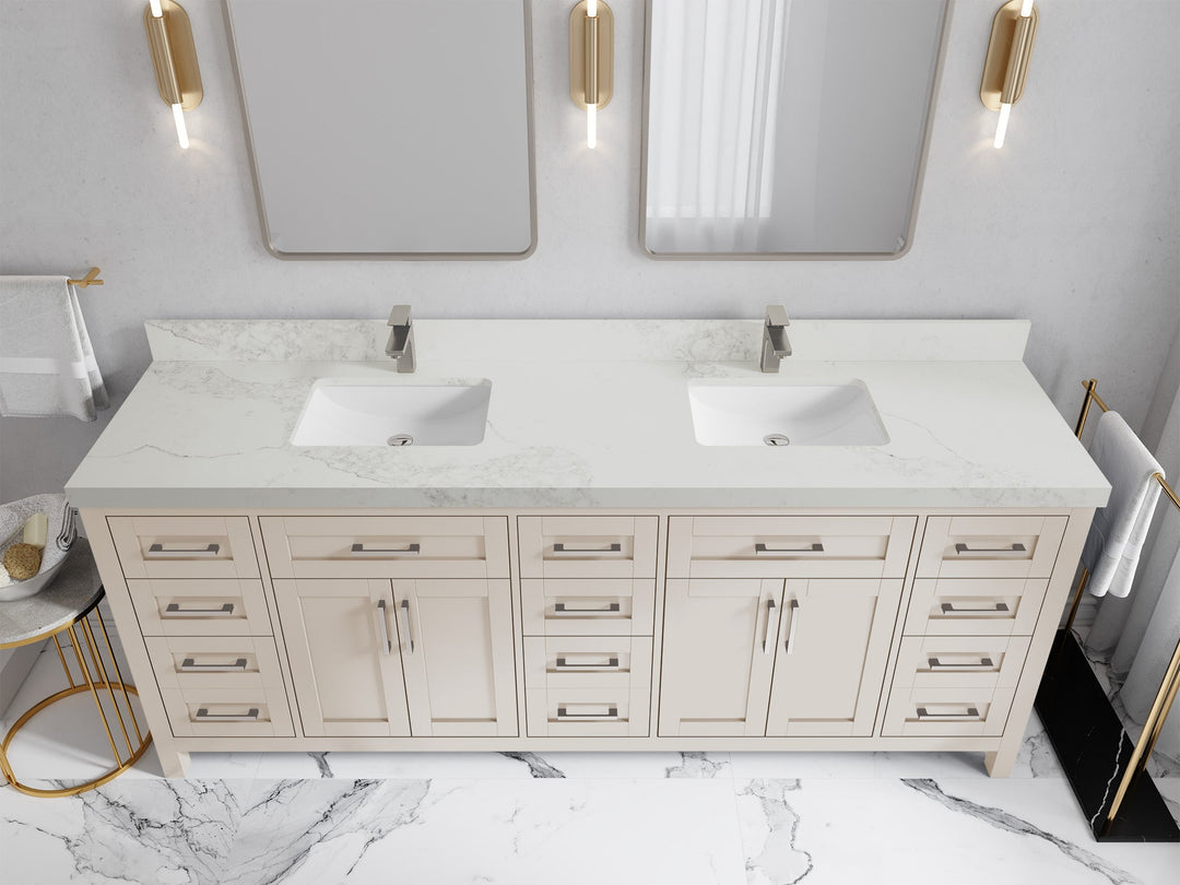 Cambridge 84 in. W x 22 in. D Double Sink Bathroom Vanity - Willow Bath and Vanity