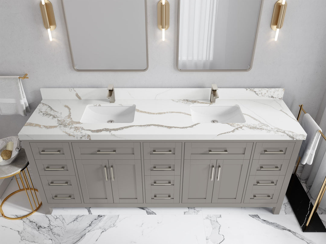 Cambridge 84 in. W x 22 in. D Double Sink Bathroom Vanity - Willow Bath and Vanity