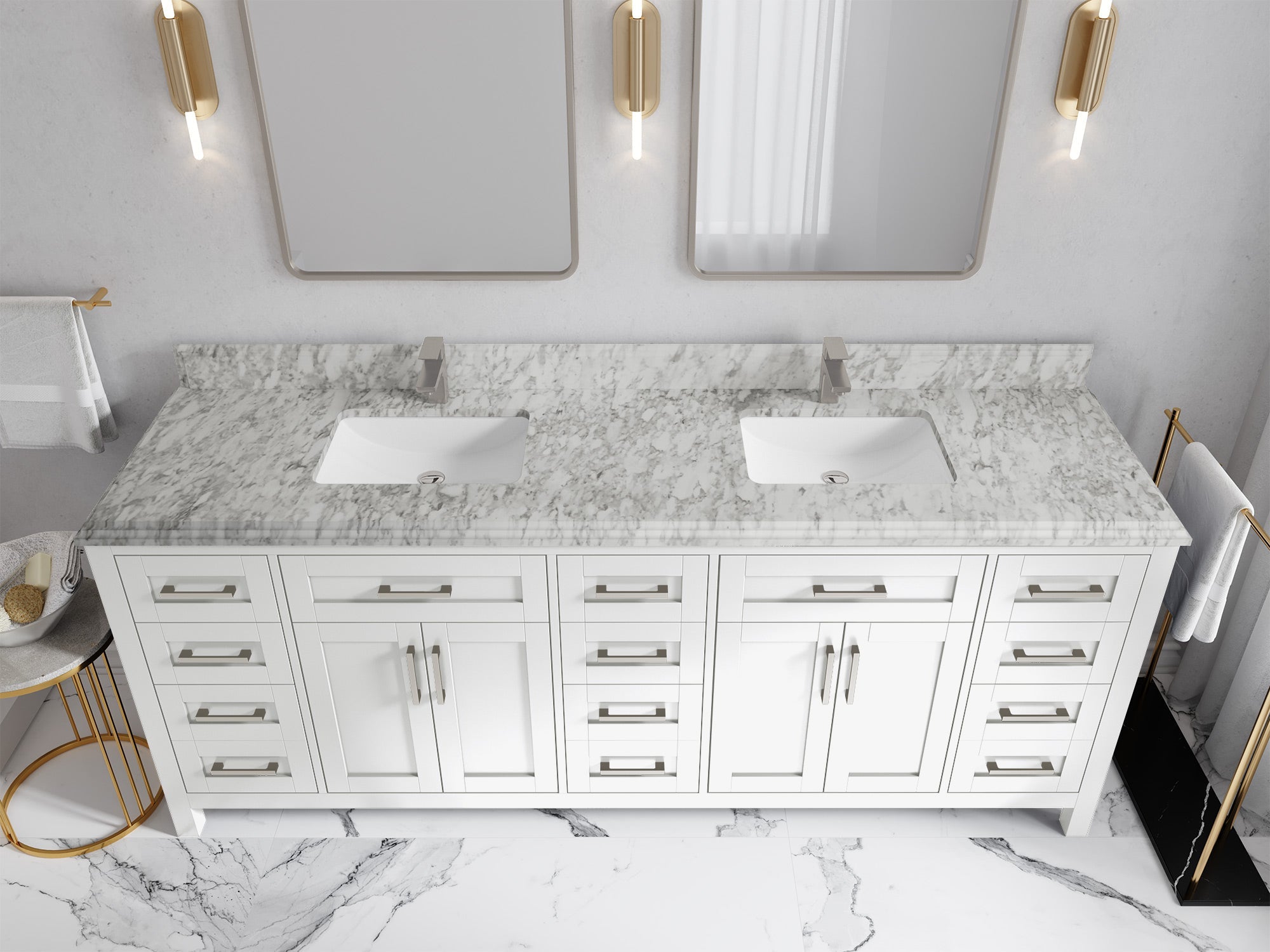 Cambridge 84 in. W x 22 in. D Double Sink Bathroom Vanity - Willow Bath and Vanity
