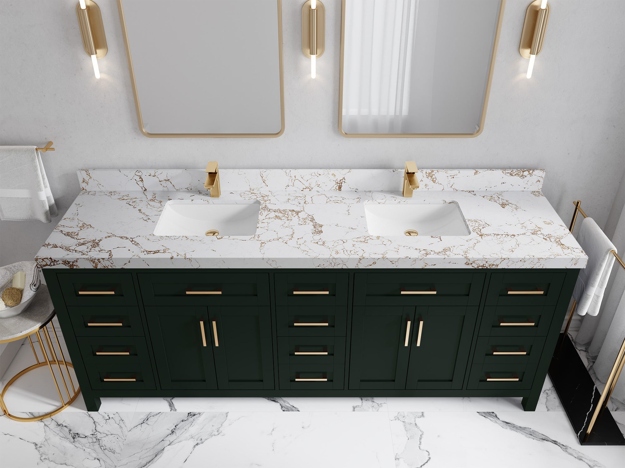 Cambridge 84 in. W x 22 in. D Double Sink Bathroom Vanity - Willow Bath and Vanity