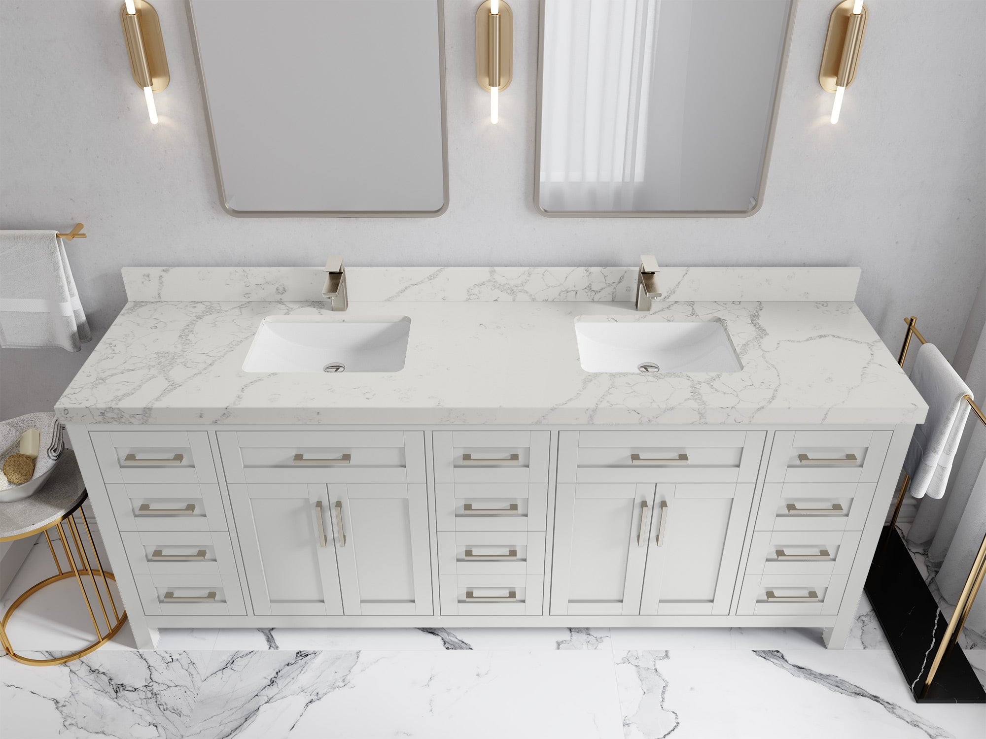Cambridge 84 in. W x 22 in. D Double Sink Bathroom Vanity - Willow Bath and Vanity