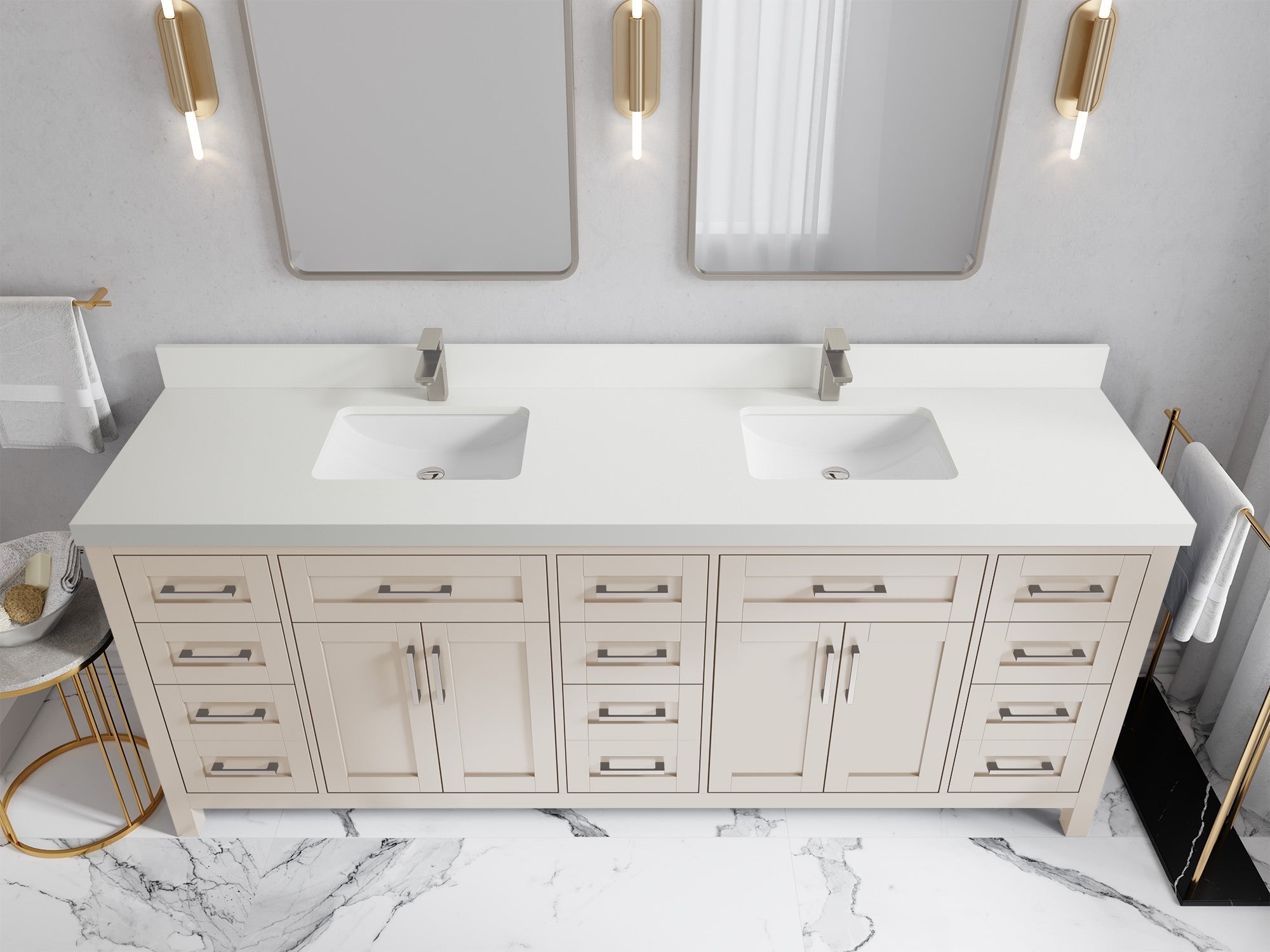 Cambridge 84 in. W x 22 in. D Double Sink Bathroom Vanity - Willow Bath and Vanity