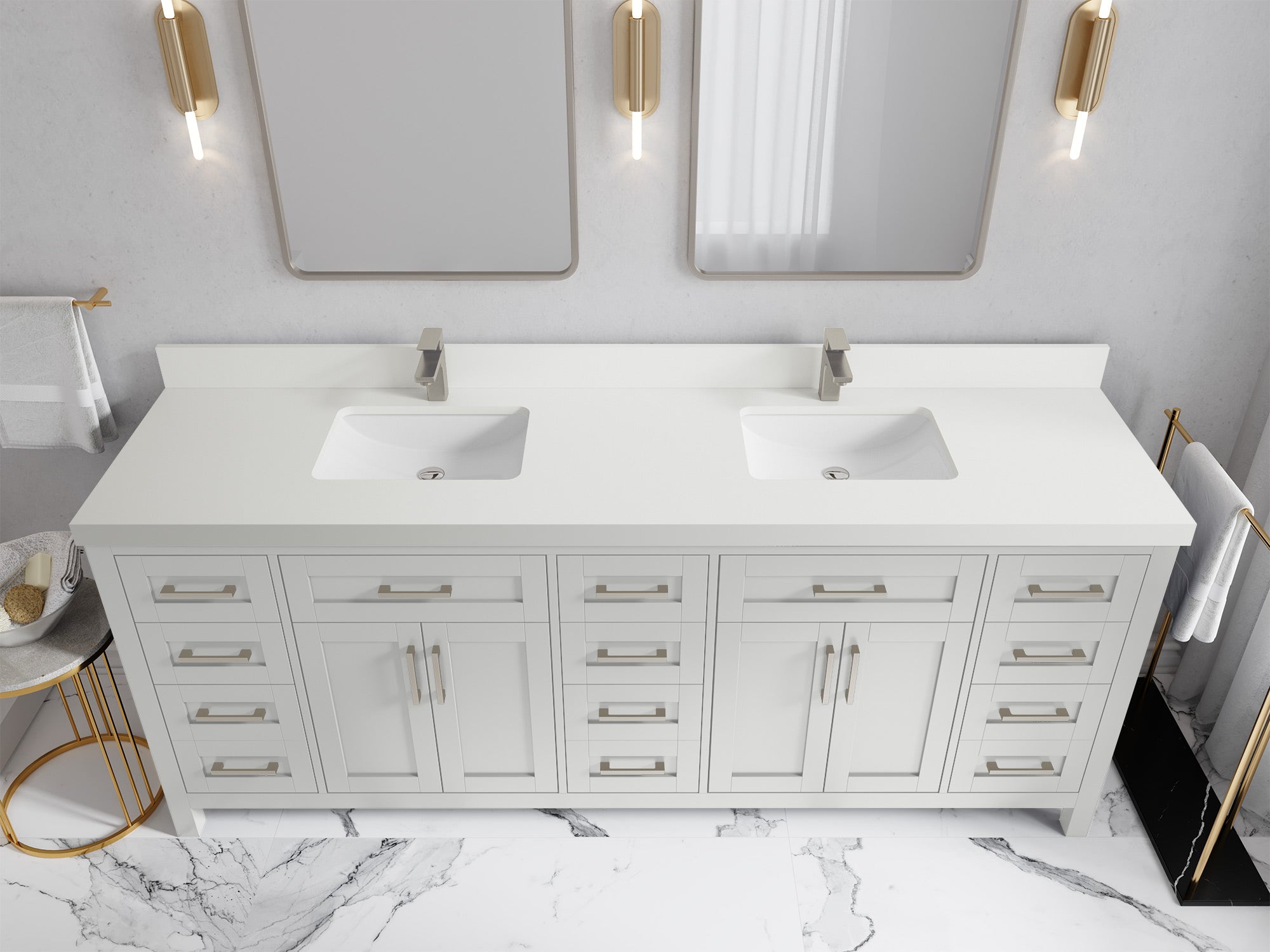 Cambridge 84 in. W x 22 in. D Double Sink Bathroom Vanity - Willow Bath and Vanity