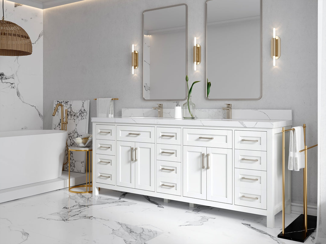 Cambridge 84 in. W x 22 in. D Double Sink Bathroom Vanity - Willow Bath and Vanity