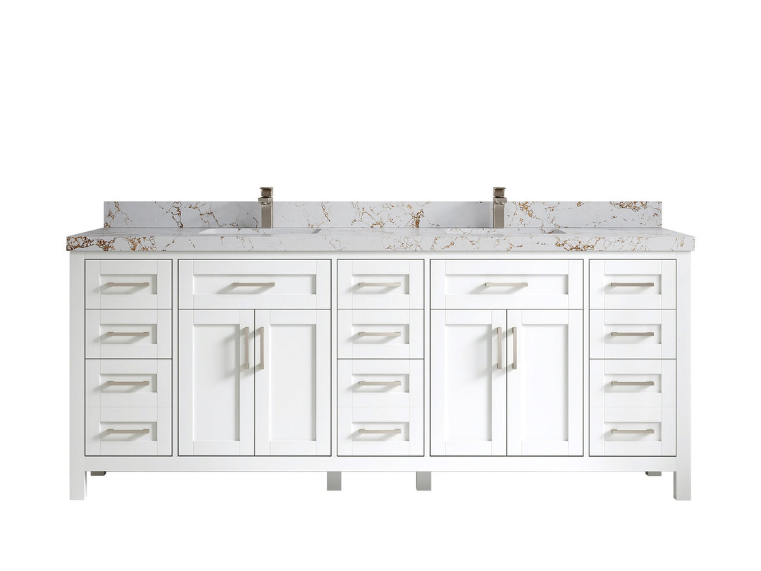 Cambridge 84 in. W x 22 in. D Double Sink Bathroom Vanity - Willow Bath and Vanity