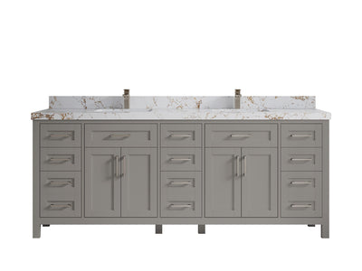 Cambridge 84 in. W x 22 in. D Double Sink Bathroom Vanity - Willow Bath and Vanity