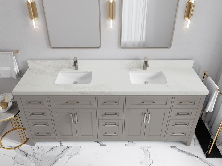 Cambridge 84 in. W x 22 in. D Double Sink Bathroom Vanity - photo 39