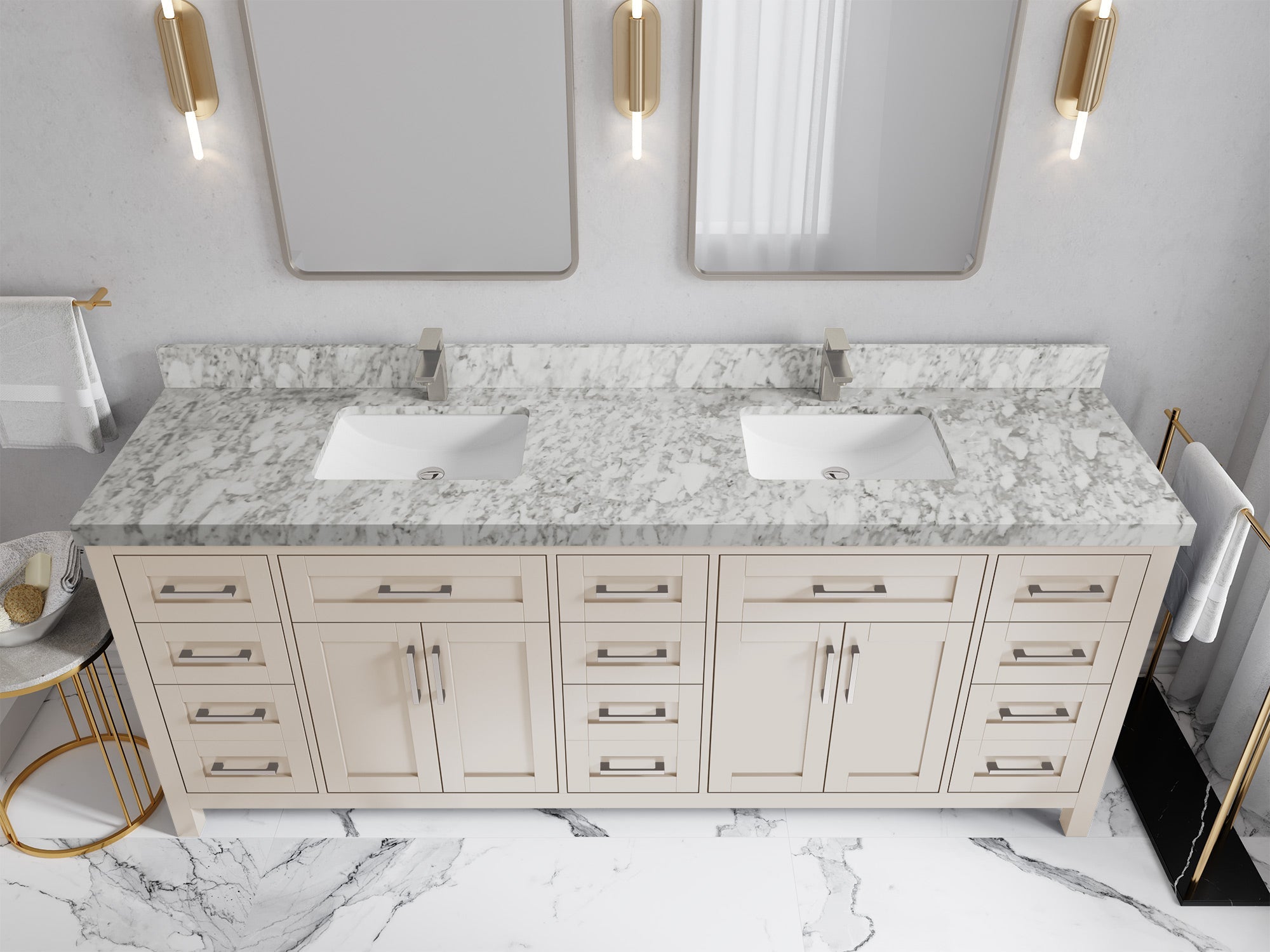 Cambridge 84 in. W x 22 in. D Double Sink Bathroom Vanity - Willow Bath and Vanity
