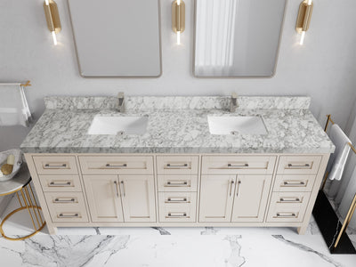 Cambridge 84 in. W x 22 in. D Double Sink Bathroom Vanity - Willow Bath and Vanity