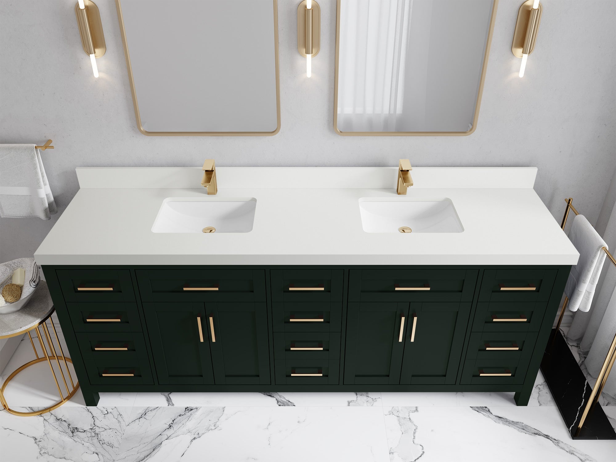 Cambridge 84 in. W x 22 in. D Double Sink Bathroom Vanity - Willow Bath and Vanity