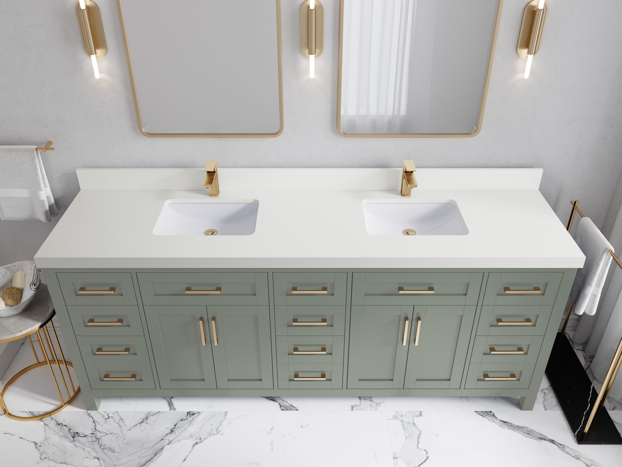 Cambridge 84 in. W x 22 in. D Double Sink Bathroom Vanity - Willow Bath and Vanity