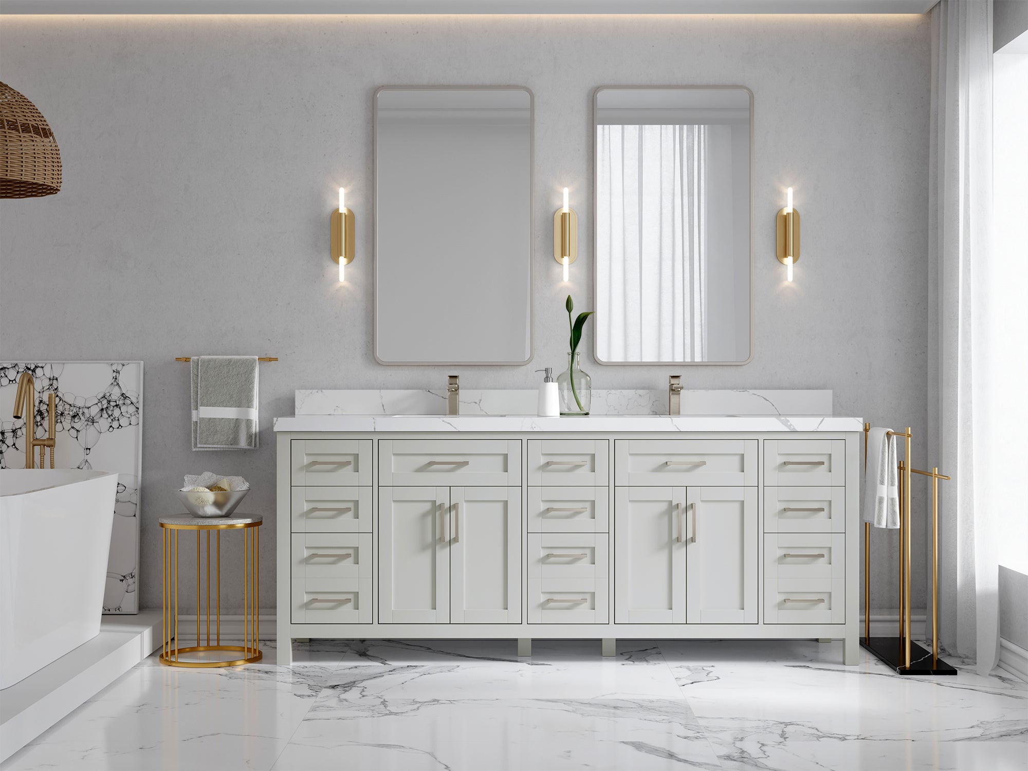 Cambridge 84 in. W x 22 in. D Double Sink Bathroom Vanity - Willow Bath and Vanity