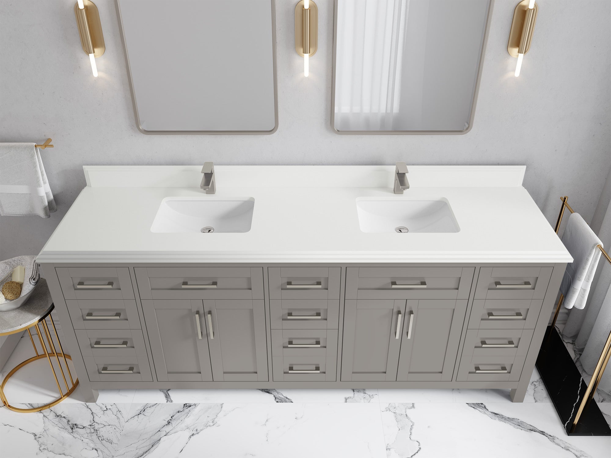 Cambridge 84 in. W x 22 in. D Double Sink Bathroom Vanity - Willow Bath and Vanity