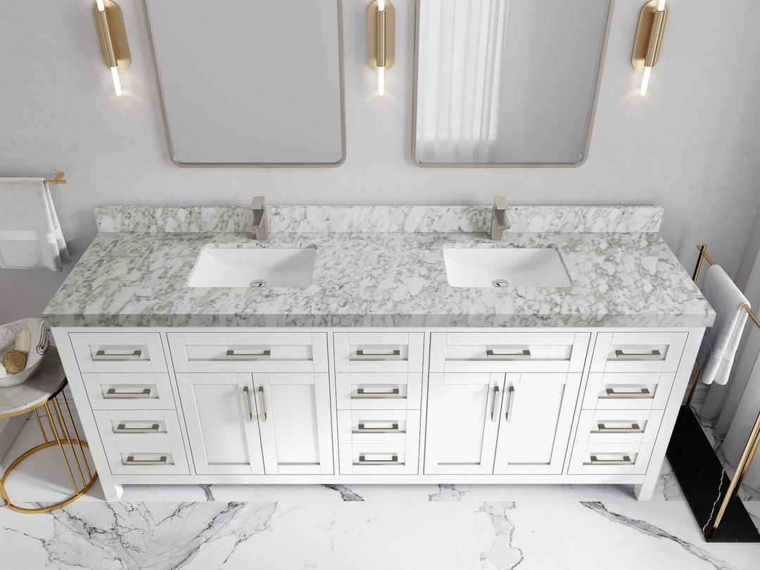 Cambridge 84 in. W x 22 in. D Double Sink Bathroom Vanity - Willow Bath and Vanity