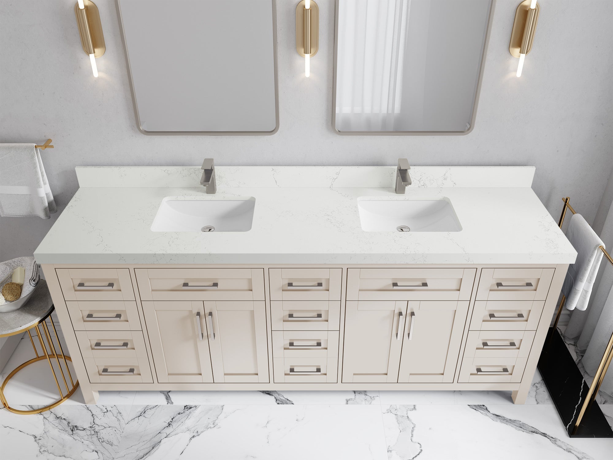 Cambridge 84 in. W x 22 in. D Double Sink Bathroom Vanity - Willow Bath and Vanity