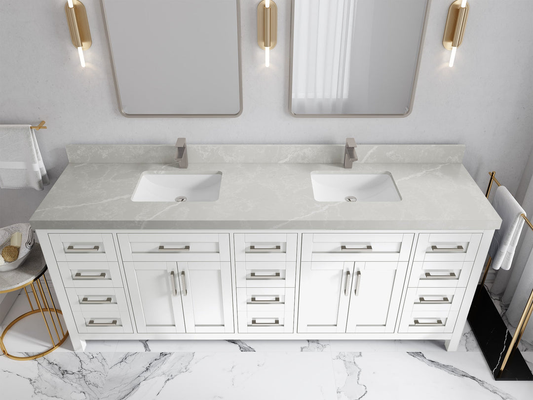 Cambridge 84 in. W x 22 in. D Double Sink Bathroom Vanity - Willow Bath and Vanity