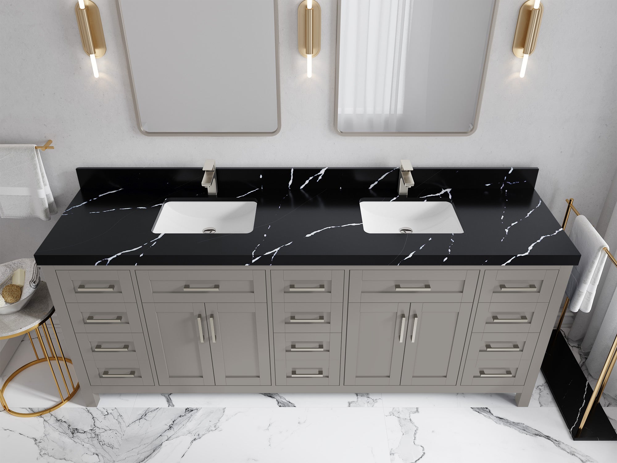 Cambridge 84 in. W x 22 in. D Double Sink Bathroom Vanity - Willow Bath and Vanity