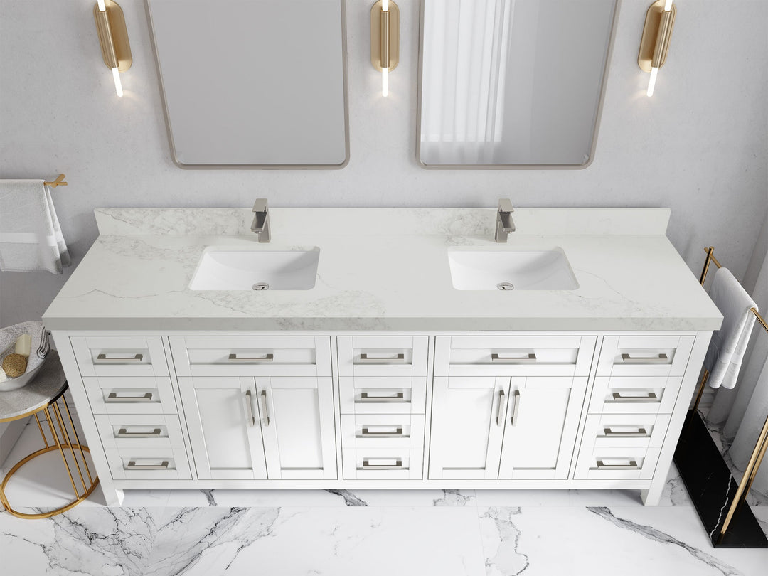 Cambridge 84 in. W x 22 in. D Double Sink Bathroom Vanity - Willow Bath and Vanity