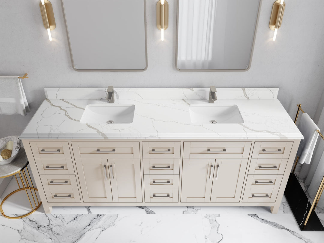 Cambridge 84 in. W x 22 in. D Double Sink Bathroom Vanity - Willow Bath and Vanity