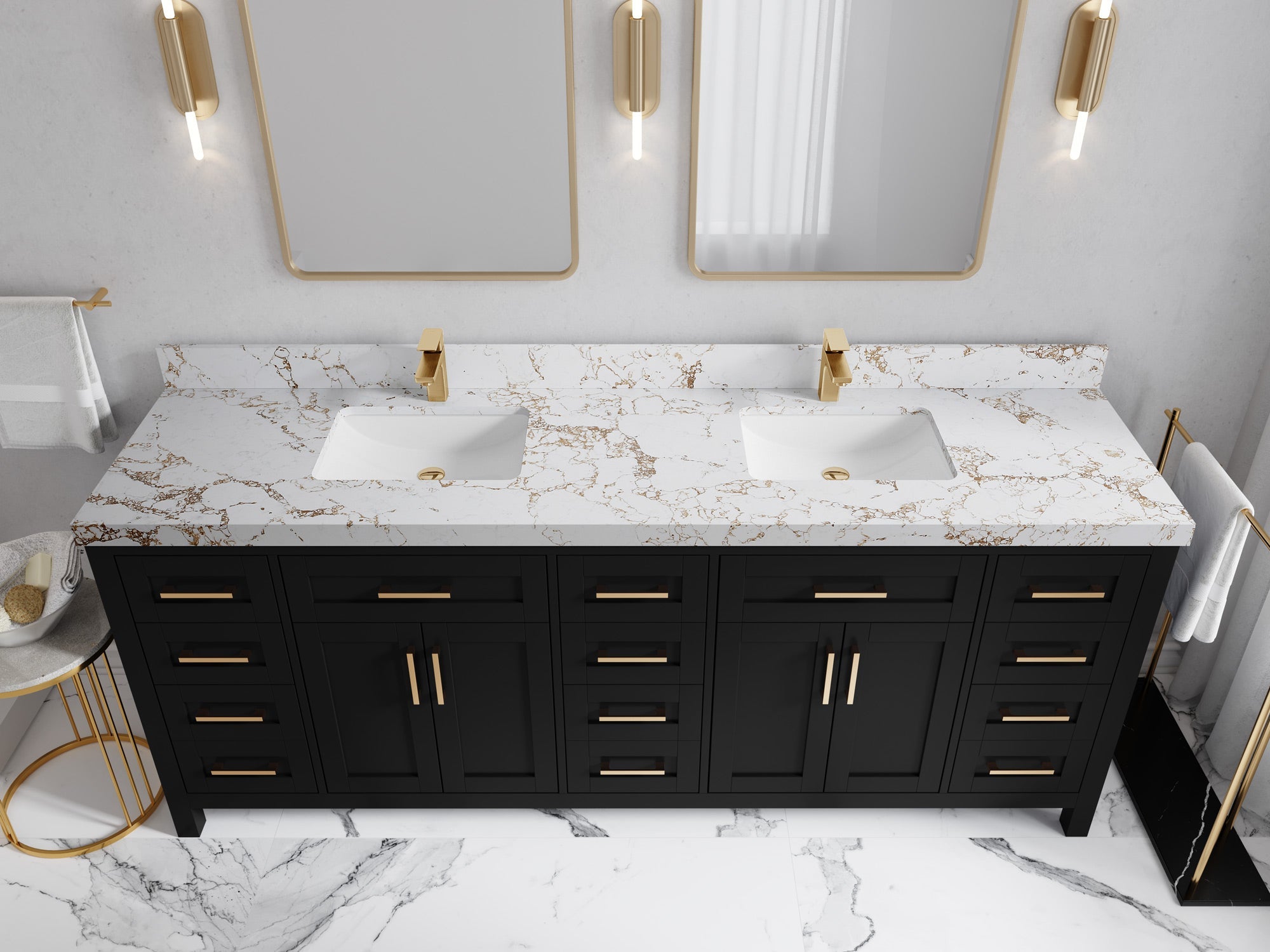 Cambridge 84 in. W x 22 in. D Double Sink Bathroom Vanity - Willow Bath and Vanity