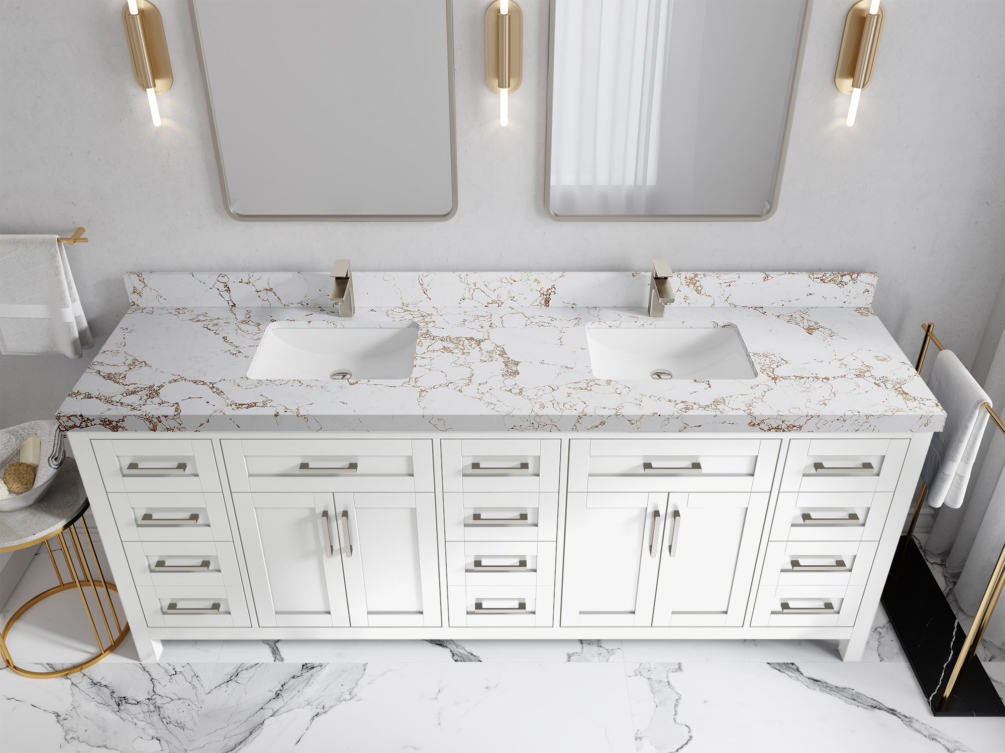 Cambridge 84 in. W x 22 in. D Double Sink Bathroom Vanity - Willow Bath and Vanity