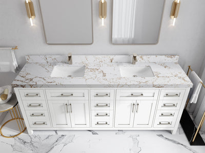 Cambridge 84 in. W x 22 in. D Double Sink Bathroom Vanity - Willow Bath and Vanity