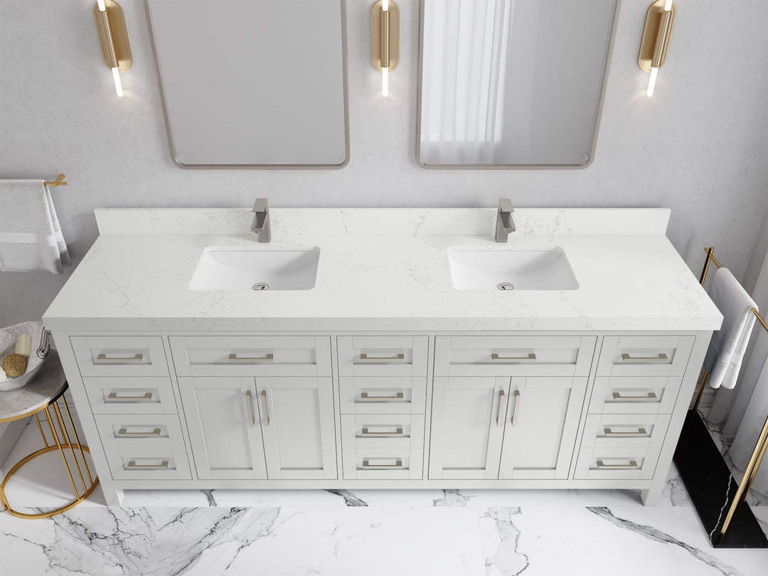 Cambridge 84 in. W x 22 in. D Double Sink Bathroom Vanity - Willow Bath and Vanity