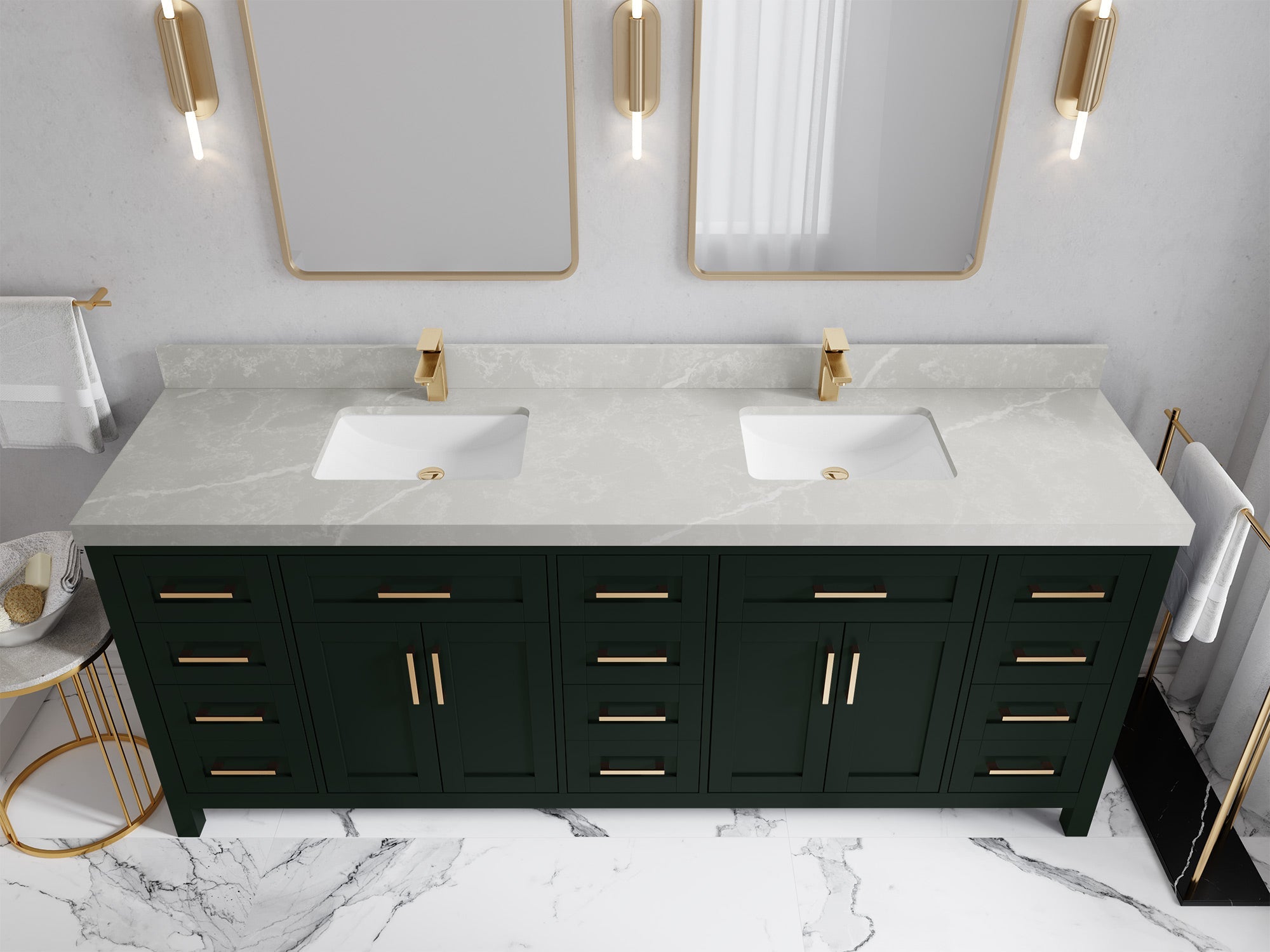 Cambridge 84 in. W x 22 in. D Double Sink Bathroom Vanity - Willow Bath and Vanity