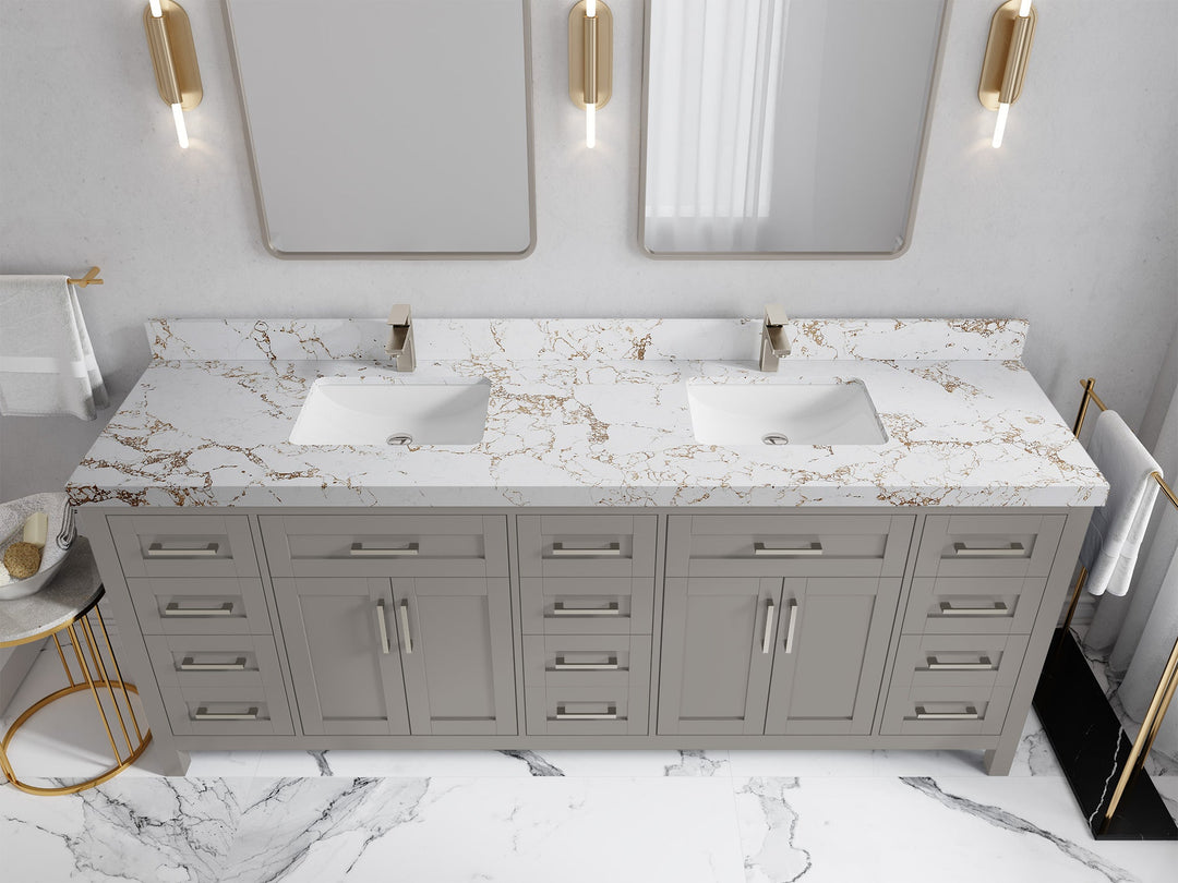 Cambridge 84 in. W x 22 in. D Double Sink Bathroom Vanity - Willow Bath and Vanity