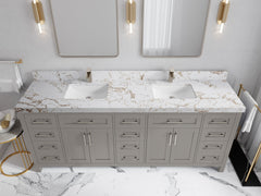 Cambridge 84 in. W x 22 in. D Double Sink Bathroom Vanity - photo 19