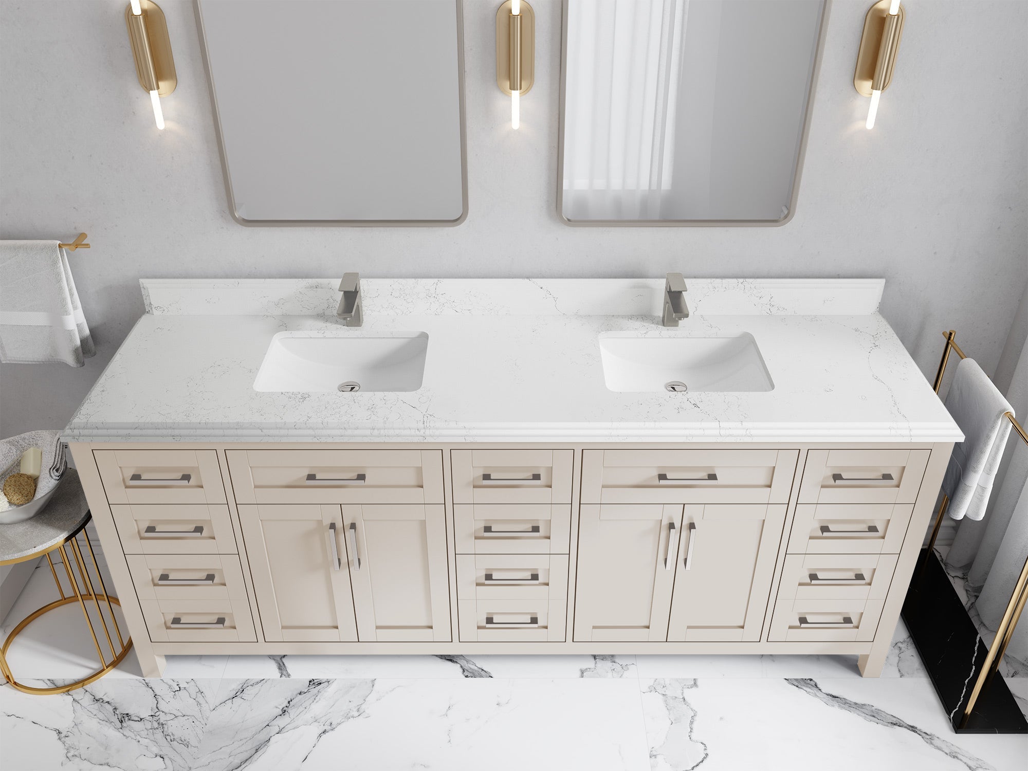 Cambridge 84 in. W x 22 in. D Double Sink Bathroom Vanity - Willow Bath and Vanity