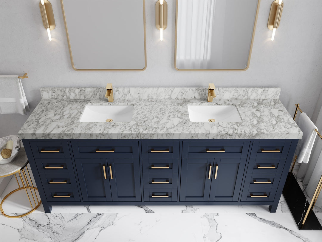 Cambridge 84 in. W x 22 in. D Double Sink Bathroom Vanity - Willow Bath and Vanity