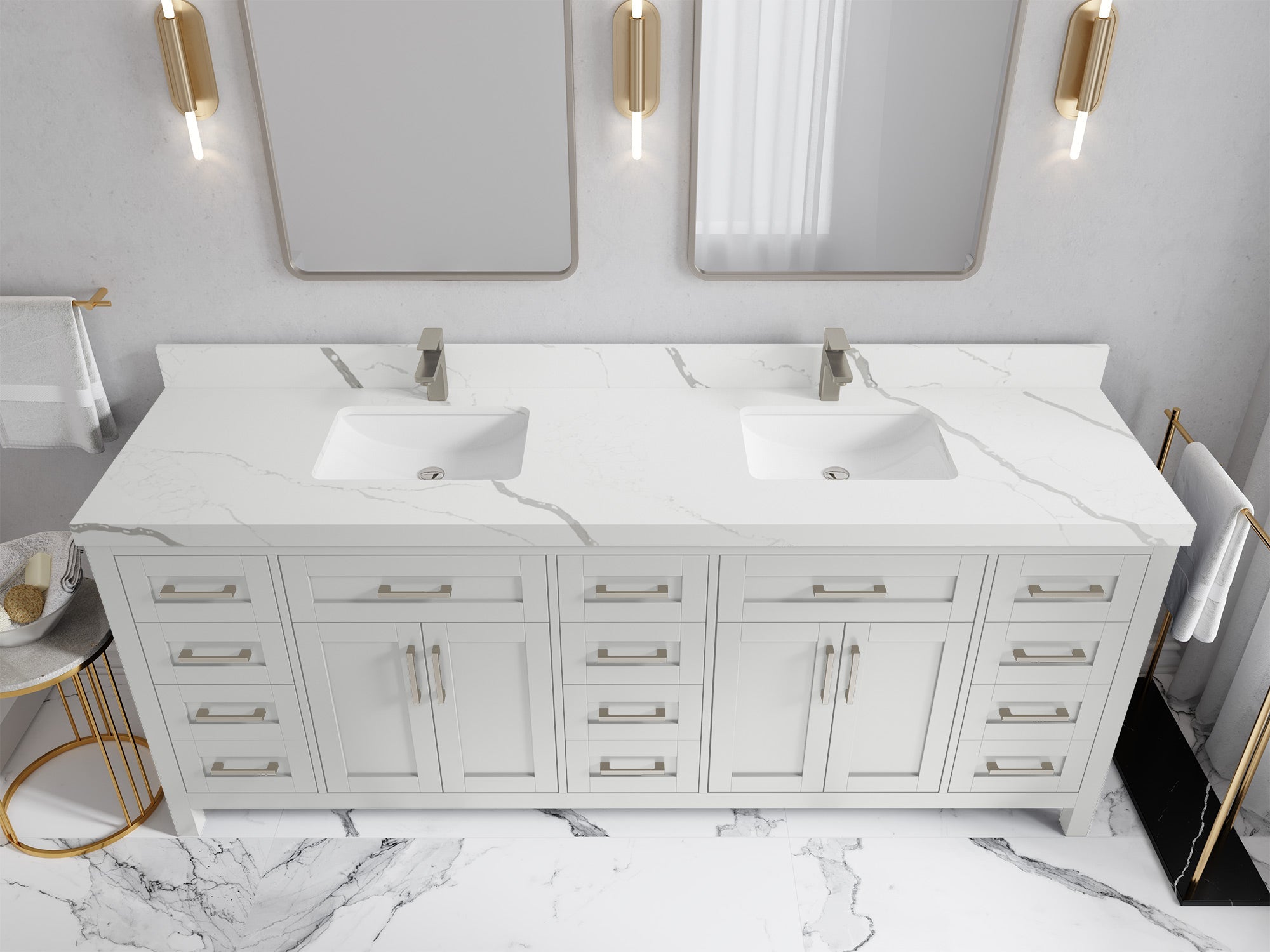 Cambridge 84 in. W x 22 in. D Double Sink Bathroom Vanity - Willow Bath and Vanity
