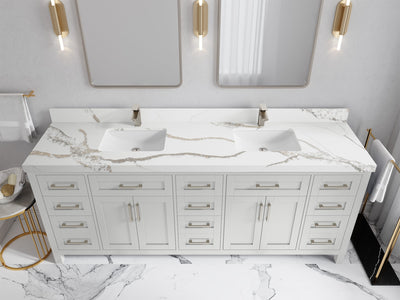 Cambridge 84 in. W x 22 in. D Double Sink Bathroom Vanity - Willow Bath and Vanity