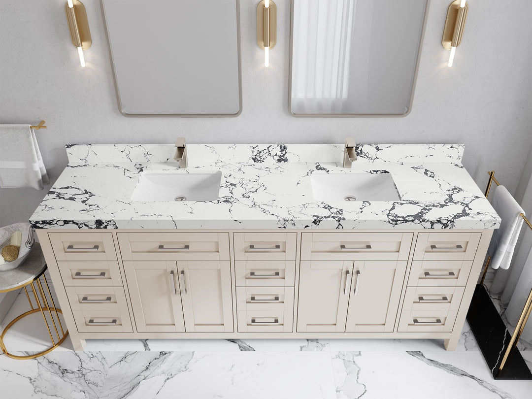 Cambridge 84 in. W x 22 in. D Double Sink Bathroom Vanity - Willow Bath and Vanity