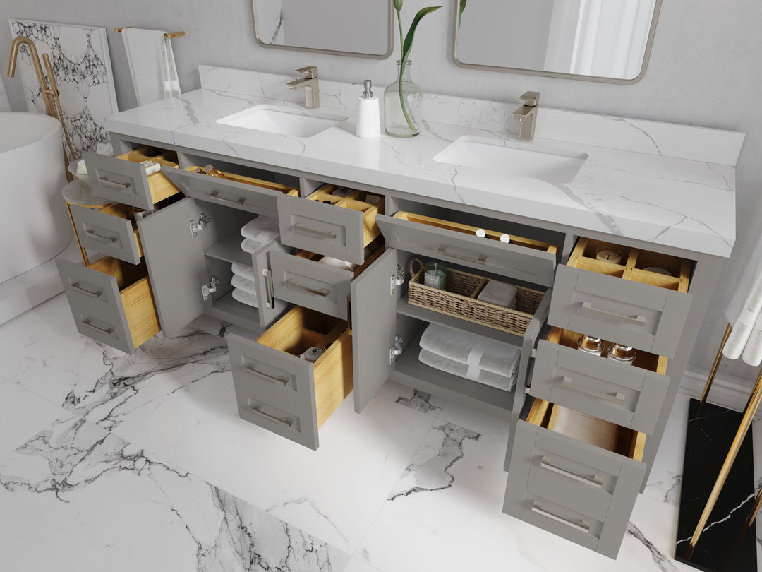 Cambridge 84 in. W x 22 in. D Double Sink Bathroom Vanity - Willow Bath and Vanity