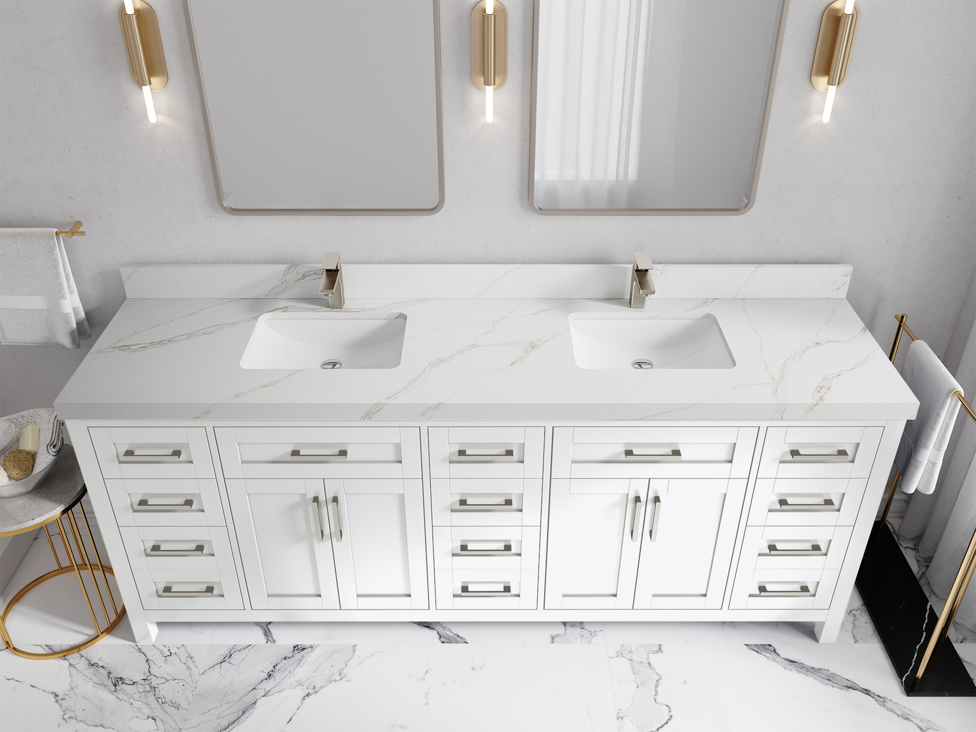 Cambridge 84 in. W x 22 in. D Double Sink Bathroom Vanity - Willow Bath and Vanity