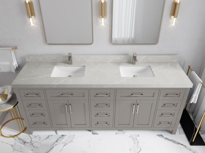 Cambridge 84 in. W x 22 in. D Double Sink Bathroom Vanity - photo 19