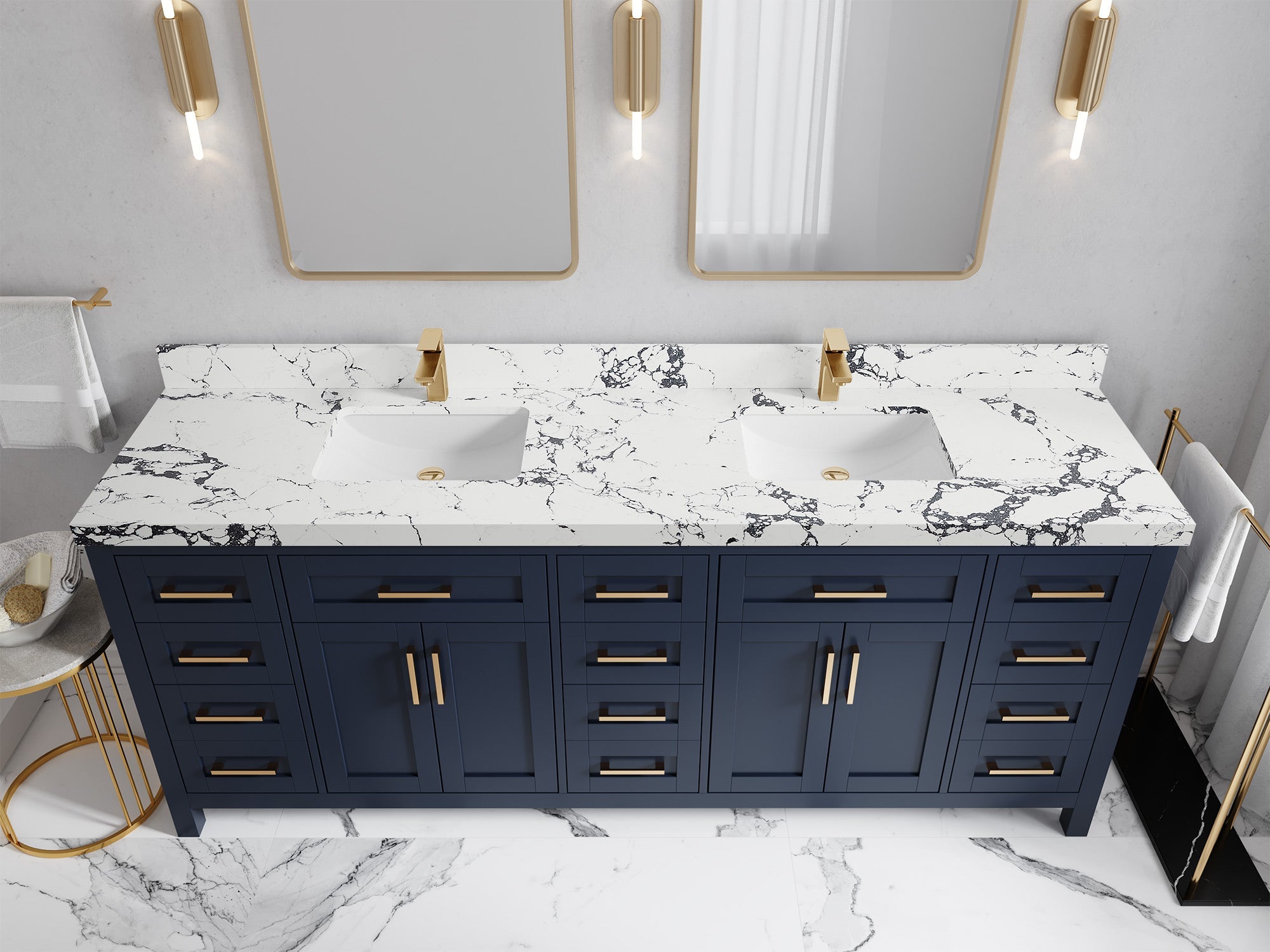Cambridge 84 in. W x 22 in. D Double Sink Bathroom Vanity - Willow Bath and Vanity