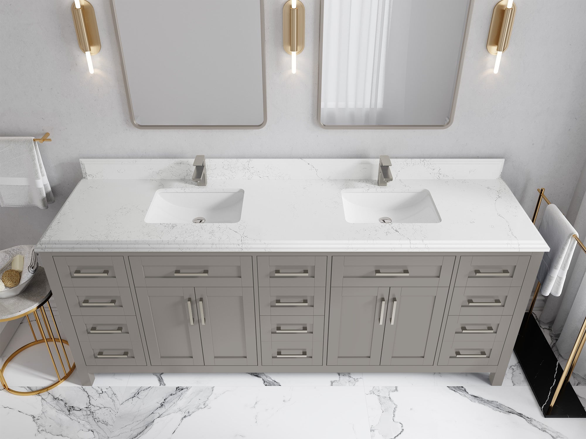 Cambridge 84 in. W x 22 in. D Double Sink Bathroom Vanity - Willow Bath and Vanity