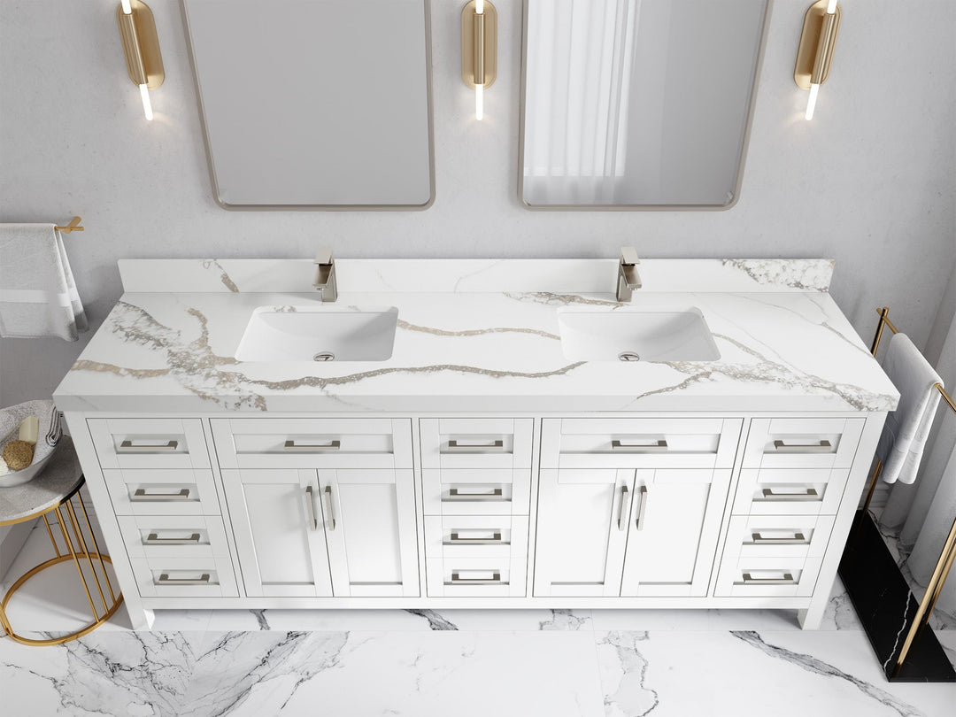 Cambridge 84 in. W x 22 in. D Double Sink Bathroom Vanity - Willow Bath and Vanity