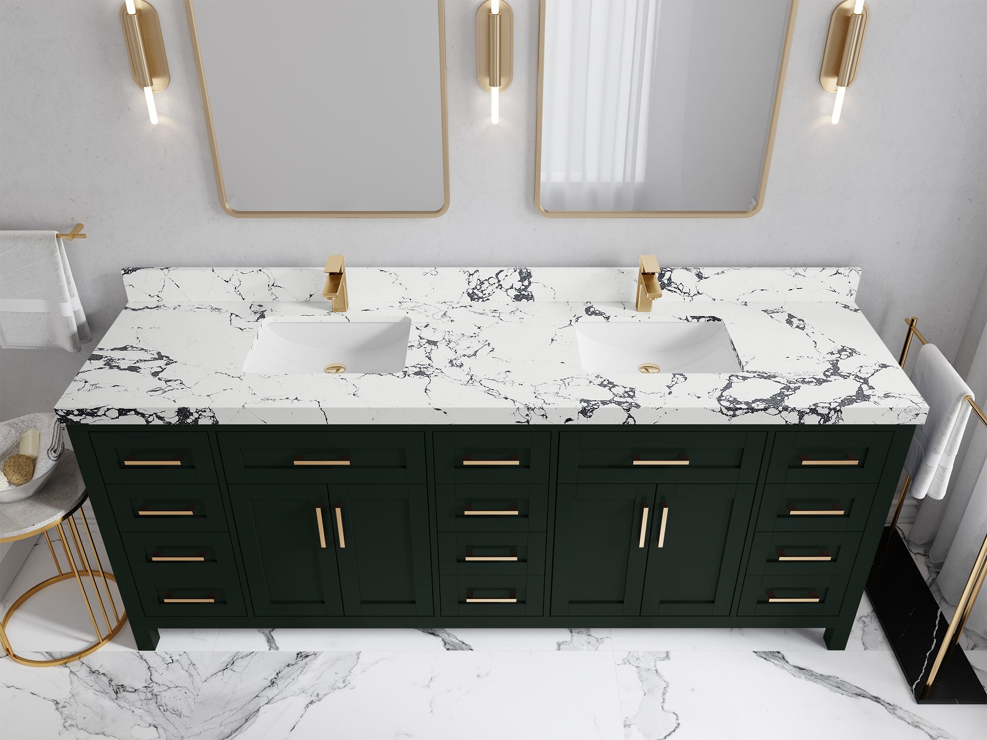 Cambridge 84 in. W x 22 in. D Double Sink Bathroom Vanity - Willow Bath and Vanity