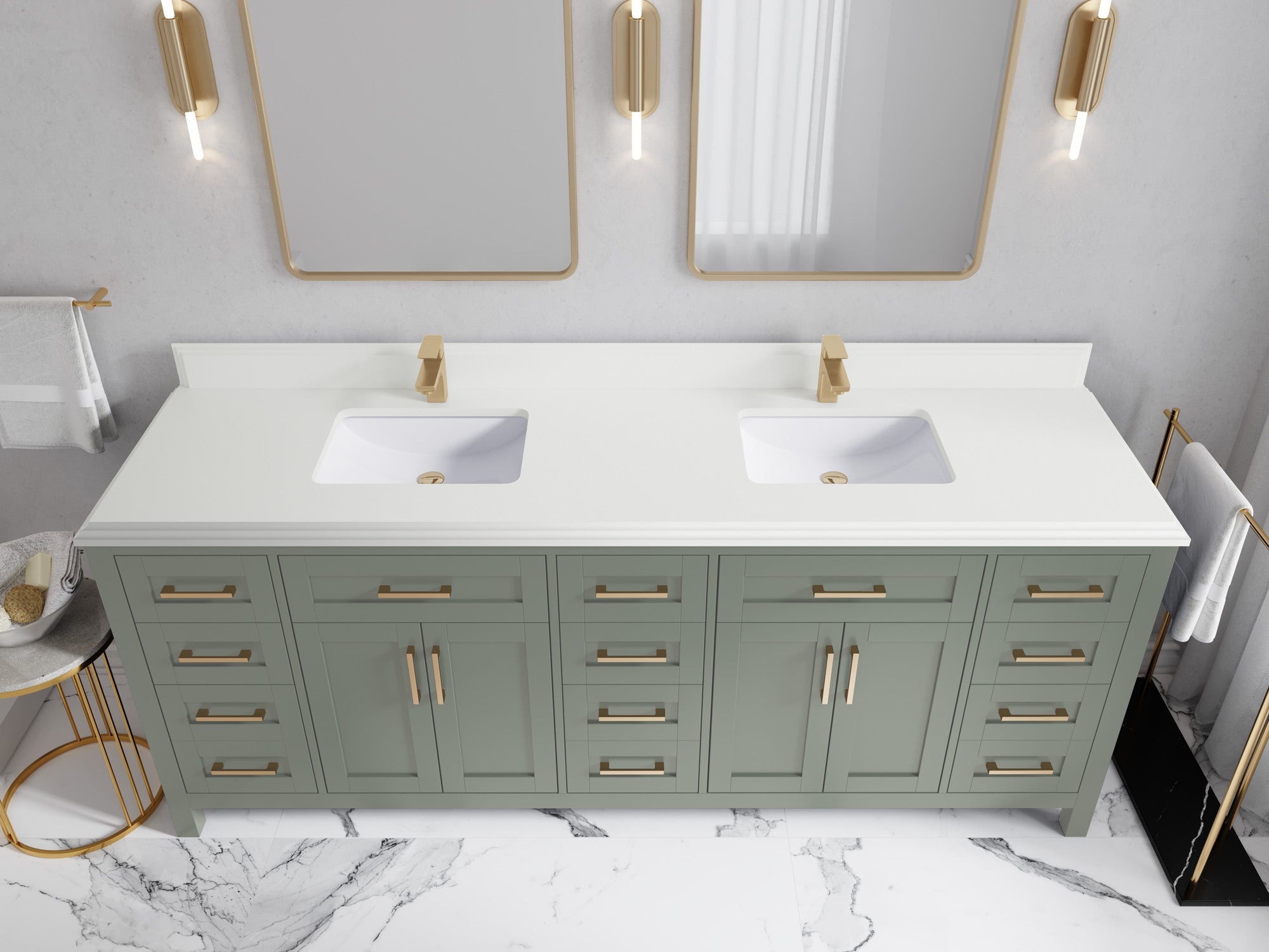 Cambridge 84 in. W x 22 in. D Double Sink Bathroom Vanity - Willow Bath and Vanity