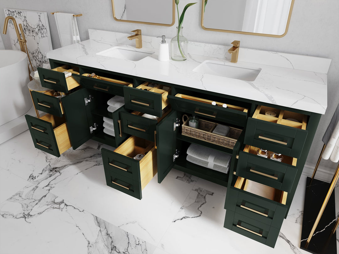 Cambridge 84 in. W x 22 in. D Double Sink Bathroom Vanity - Willow Bath and Vanity