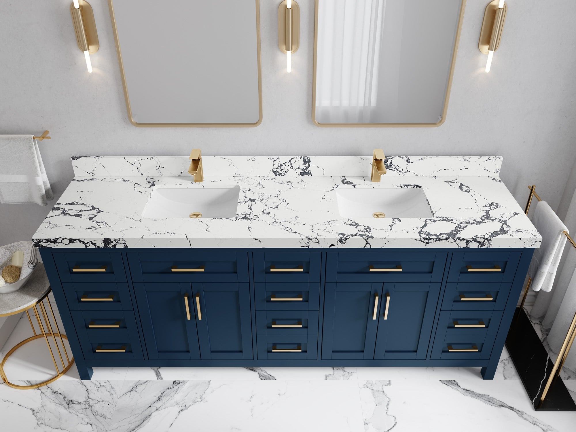 Cambridge 84 in. W x 22 in. D Double Sink Bathroom Vanity - Willow Bath and Vanity